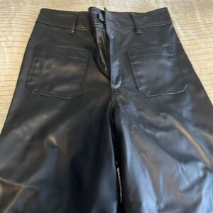 Zara wide leg high waist pleather pants